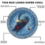 Blue Red 3d Illusion Rug With Train Design Unique Home Decor 1