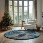 Blue White 3d Illusion Train Rug For Unique Home Decor 1