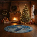Blue White 3d Illusion Train Rug For Unique Home Decor 1