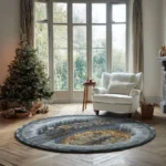 Blue White 3d Train Illusion Rug Perfect For Holiday Decor 1