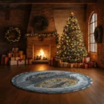 Blue White 3d Train Illusion Rug Perfect For Holiday Decor 1