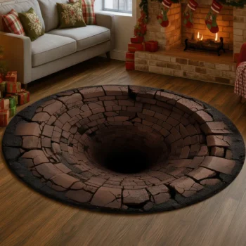 Brown Black 3d Illusion Rug Transform Your Space With Depth Effect 1
