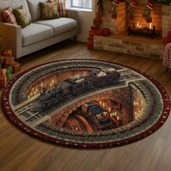 Brown Black Enchanting 3d Train Illusion Rug Transform Your Space 1