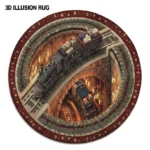 Brown Black Enchanting 3d Train Illusion Rug Transform Your Space 1