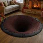 Brown Black Transform Your Space With A 3d Illusion Floor Rug 1