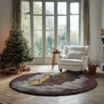 Brown Burgundy 3d Train Illusion Rug Stunning Home Decor Piece 1