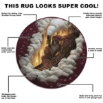 Brown Burgundy 3d Train Illusion Rug Stunning Home Decor Piece 1