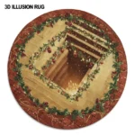 Brown Green 3d Illusion Rug Festive Holiday Decor For Your Home 1