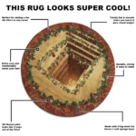 Brown Green 3d Illusion Rug Festive Holiday Decor For Your Home 1