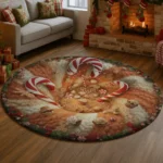 Brown Red 3d Candy Swirl Illusion Rug For Festive Decor 1