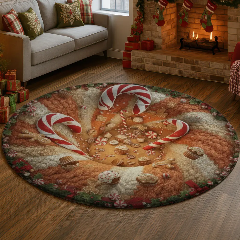 Brown Red 3d Candy Swirl Illusion Rug For Festive Decor 1 Brown Red 3d Candy Swirl Illusion Rug For Festive Decor 1