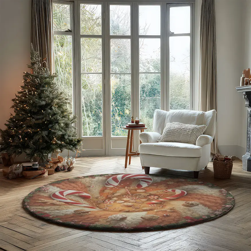 Brown Red 3d Candy Swirl Illusion Rug For Festive Decor 2 Brown Red 3d Candy Swirl Illusion Rug For Festive Decor 2