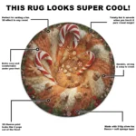 Brown Red 3d Candy Swirl Illusion Rug For Festive Decor 1