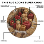 Brown Red 3d Illusion Rug Cozy Pups And Gifts Design 1