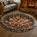Brown Red 3d Teddy Bear Illusion Rug For Kids Rooms 1