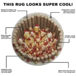 Brown Red 3d Teddy Bear Illusion Rug For Kids Rooms 1