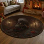 Brown Red 3d Train Illusion Rug Unique Home Decor For Any Room 1