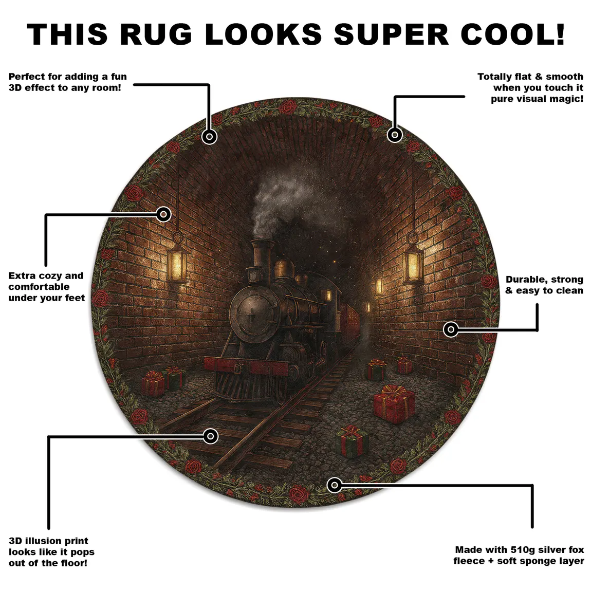 Brown Red 3d Train Illusion Rug Unique Home Decor For Any Room 5 Brown Red 3d Train Illusion Rug Unique Home Decor For Any Room 5