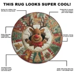 Brown Red Festive 3d Illusion Rug Perfect Holiday Decor Choice 1