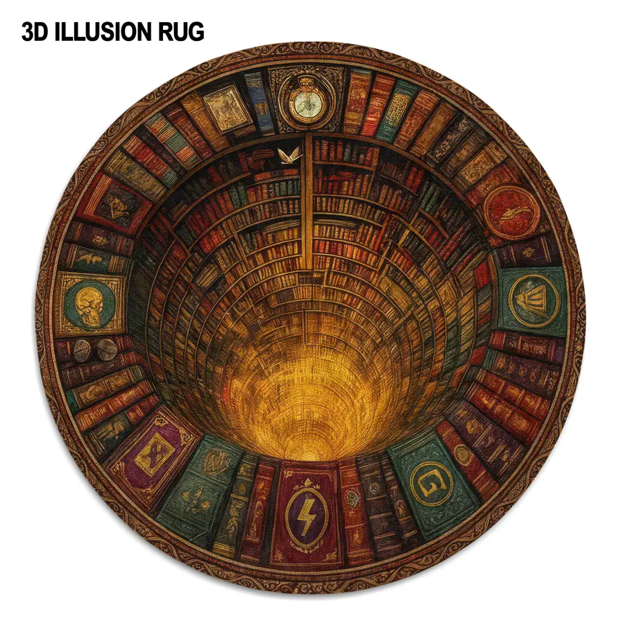 Brown Yellow 3d Illusion Rug Transform Your Space With Style 4 Brown Yellow 3d Illusion Rug Transform Your Space With Style 4