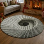 Gray Black 3d Illusion Rug Stunning Musical Vortex Design 1