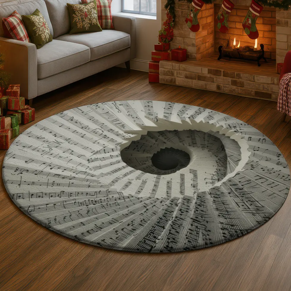 Gray Black 3d Illusion Rug Stunning Musical Vortex Design 1 Gray Black 3d Illusion Rug Stunning Musical Vortex Design 1