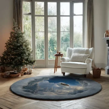 Gray Blue 3d Effect Rug Transform Your Space With Stunning Art 2