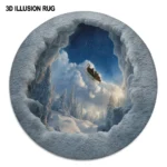 Gray Blue 3d Effect Rug Transform Your Space With Stunning Art 1