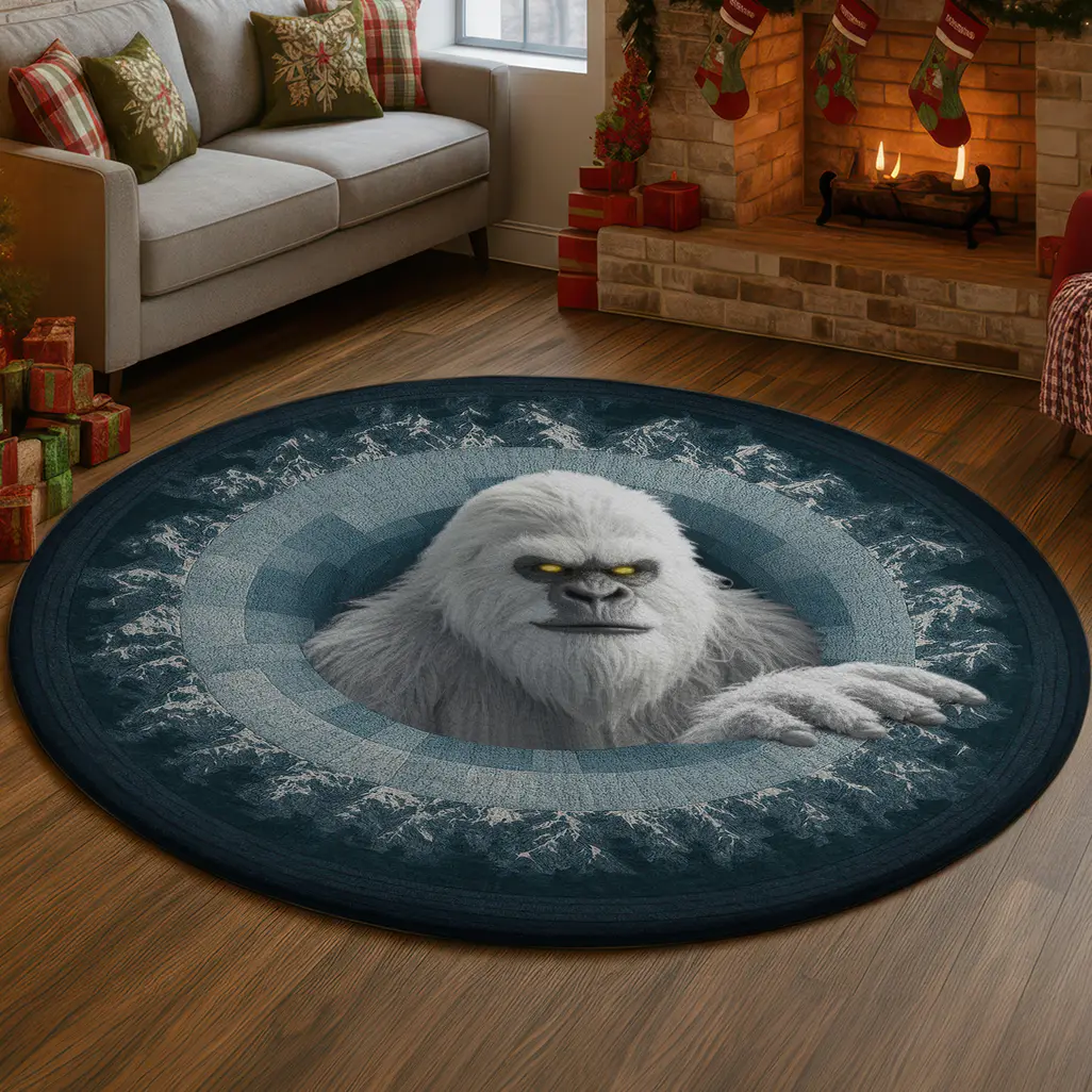Gray Blue 3d Yeti Illusion Rug Transform Your Space Instantly 1 Gray Blue 3d Yeti Illusion Rug Transform Your Space Instantly 1