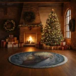 Gray Red Train Themed 3d Illusion Rug Unique Home Decor 1