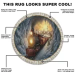 Gray Red Train Themed 3d Illusion Rug Unique Home Decor 1