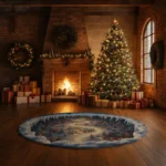 Gray Yellow Create A Magical Holiday Scene With 3d Illusion Rug 1