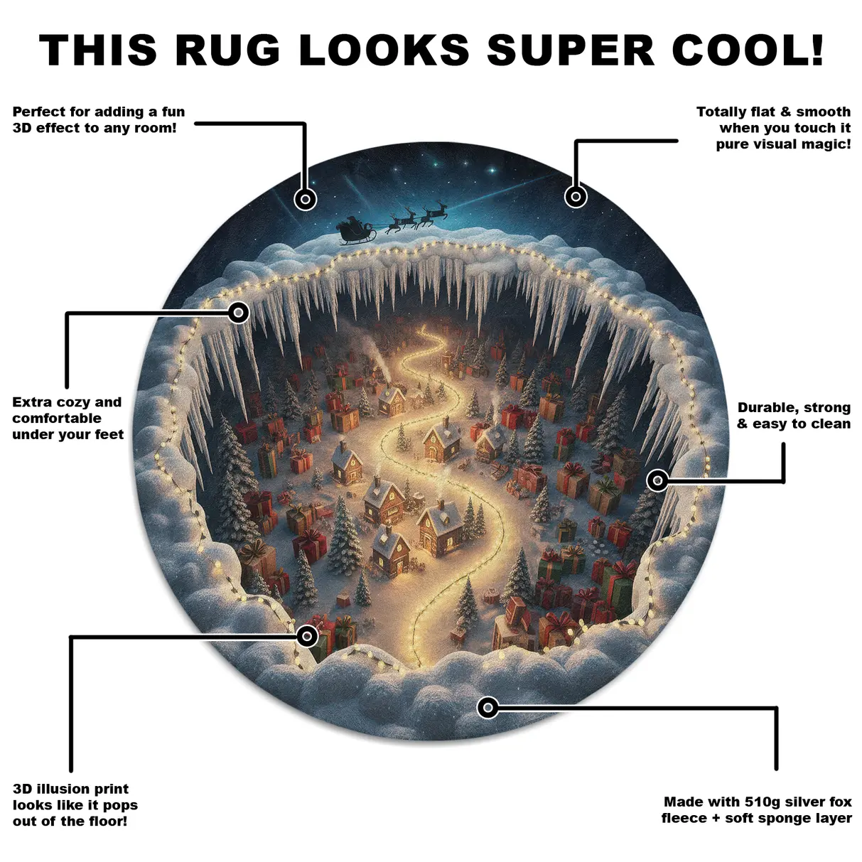 Gray Yellow Create A Magical Holiday Scene With 3d Illusion Rug 5 Gray Yellow Create A Magical Holiday Scene With 3d Illusion Rug 5