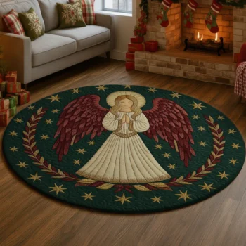 Green Beige 3d Angel Illusion Rug Enhance Your Home Decor 1