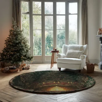 Green Gold 3d Illusion Rug Enchanting Holiday Decor For Your Home 2