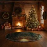 Green Gold 3d Illusion Rug Enchanting Holiday Decor For Your Home 1