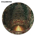 Green Gold 3d Illusion Rug Enchanting Holiday Decor For Your Home 1