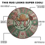 Green Red 3d Illusion Holiday Rug With Festive Patterns 1