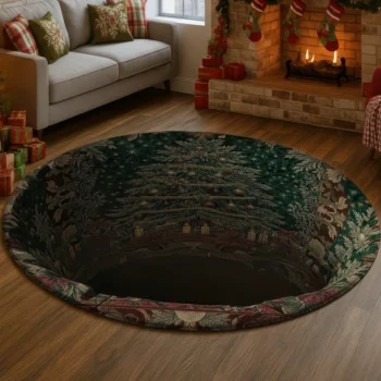 Green Red 3d Illusion Rug For Holiday Decor Magic 1