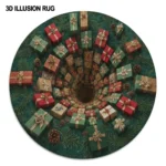 Green Red 3d Illusion Rug Mesmerizing Gift Decor For Any Room 1