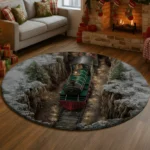 Green Red 3d Train Rug Magical Illusion Carpet Decor 1