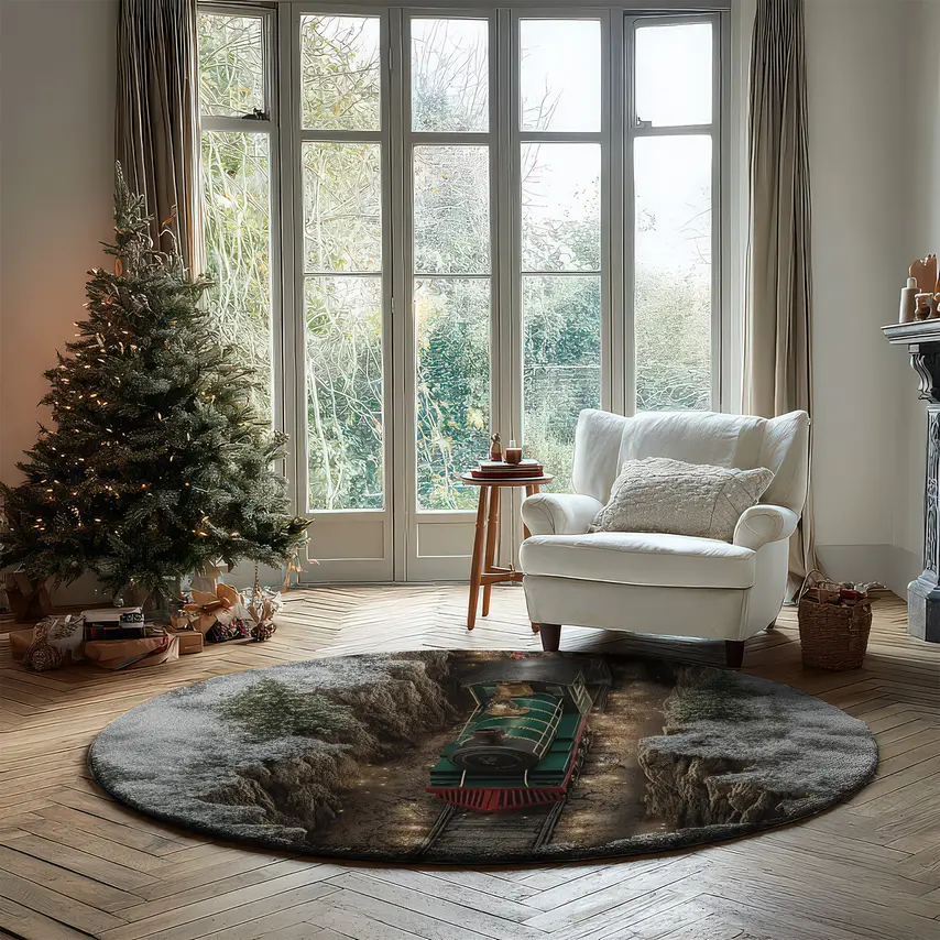 Green Red 3d Train Rug Magical Illusion Carpet Decor 2 Green Red 3d Train Rug Magical Illusion Carpet Decor 2