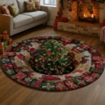 Green Red Christmas 3d Illusion Rug Holiday Decor Magic 1
