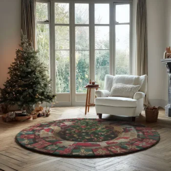 Green Red Christmas 3d Illusion Rug Holiday Decor Magic 2