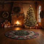 Green Red Christmas 3d Illusion Rug Holiday Decor Magic 1