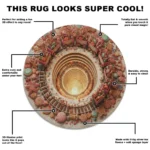 Orange Red 3d Illusion Rug Mind Bending Floor Decor For Home 1