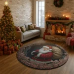 Red Beige 3d Christmas Illusion Rug Festive Holiday Decor Rug 1