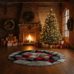 Red Beige 3d Gift Box Illusion Rug Unique Home Decor Piece 1