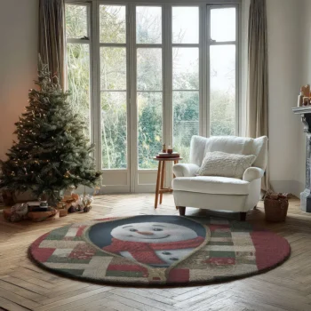 Red Beige 3d Illusion Rug Perfect Holiday Decor Accent 2