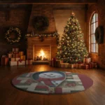 Red Beige 3d Illusion Rug Perfect Holiday Decor Accent 1